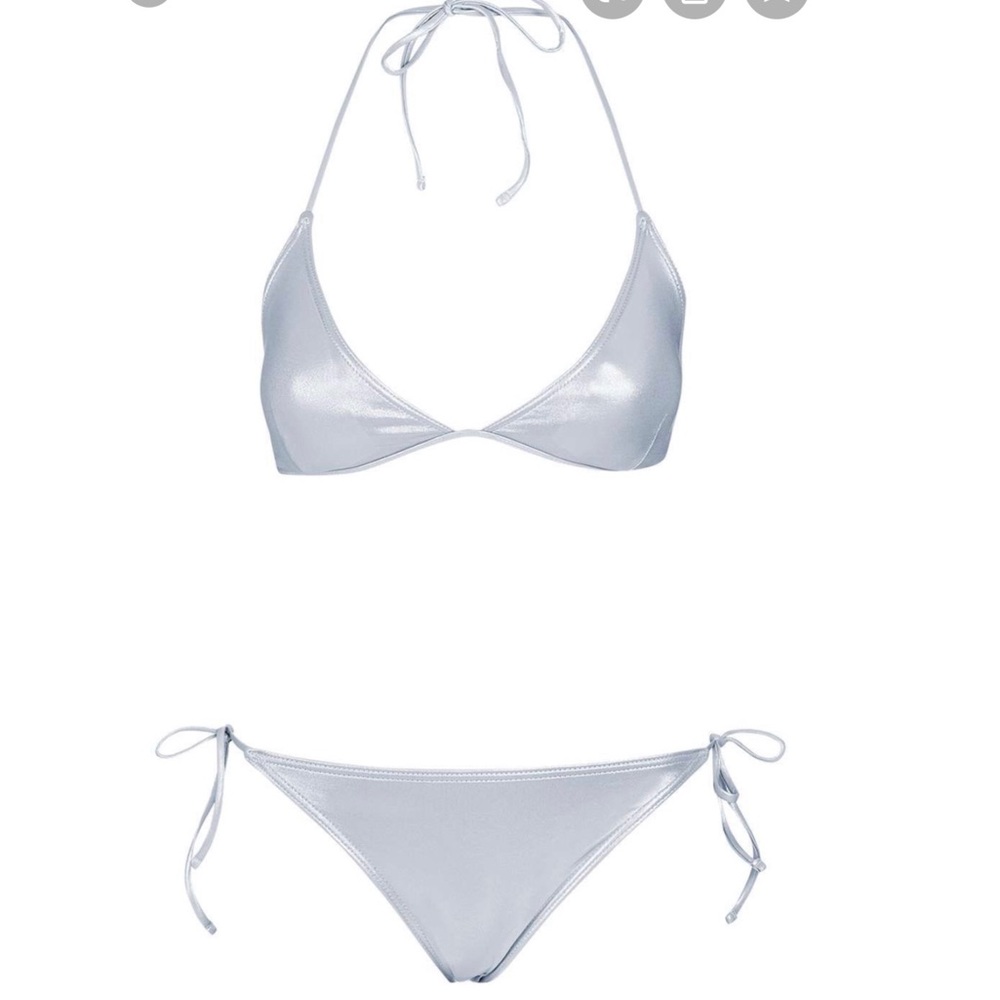 Topshop Metallic Two-Piece Swimsuit